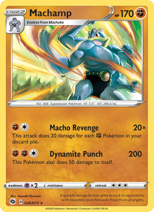Machamp Reverse Holo 026/73 Champion's Path Pokémon Card