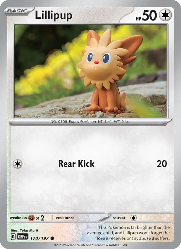 Lillipup Normal 170/197 Obsidian Flames Pokémon Card