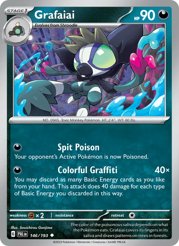 Grafaiai Non-Foil 146/193 Paldea Evolved Pokémon Card