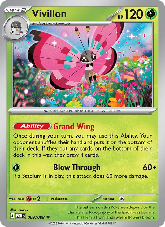 Vivillon Non-Holo 009/88 Perfect Order Pokémon Card