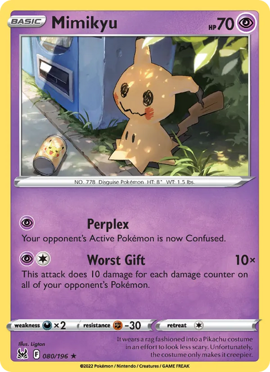Mimikyu Normal 080/196 Lost Origin Pokémon Card