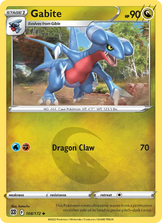 Gabite Reverse Holo 108/172 Brilliant Stars Pokémon Card