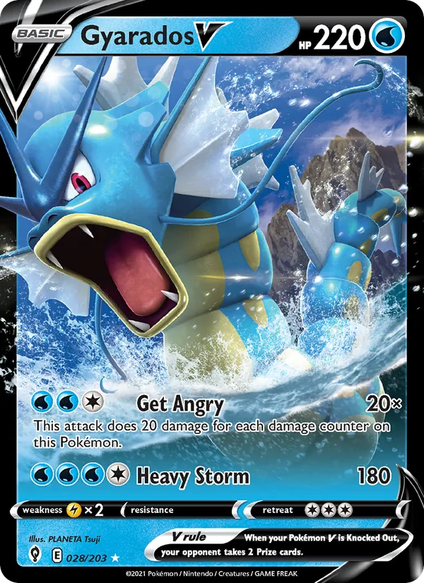Gyarados V Holo 028/203 Evolving Skies Pokémon Card