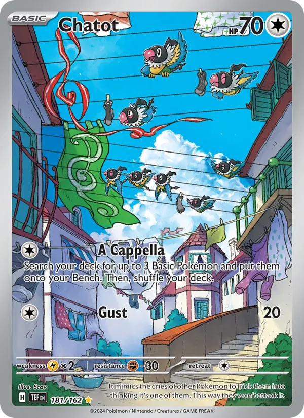 Chatot Holo 181/162 Temporal Forces Pokémon Card