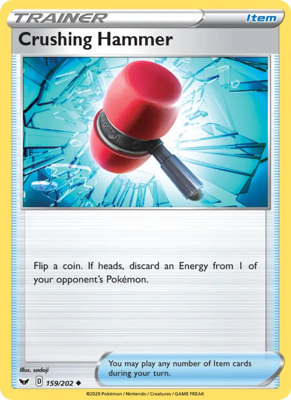 Crushing Hammer Reverse Holo 159/202 Sword & Shield Pokémon Card