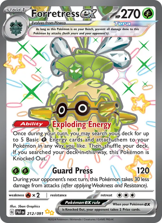 Forretress ex Holo 212/91 Paldean Fates Pokémon Card
