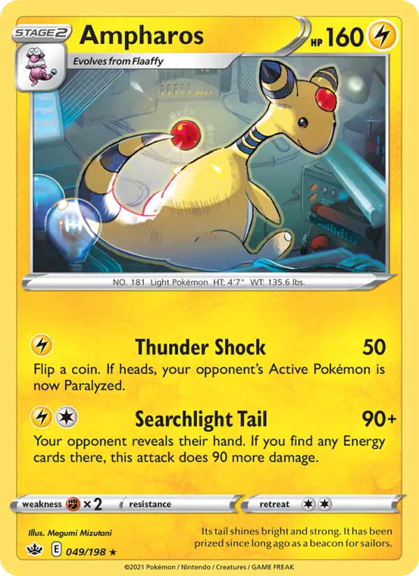 Ampharos Reverse Holo 049/198 Chilling Reign Pokémon Card