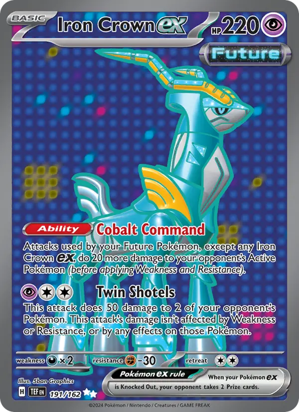 Iron Crown ex Holo 191/162 Temporal Forces Pokémon Card