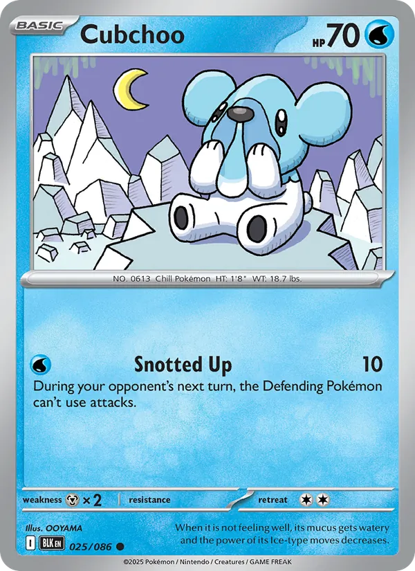 Cubchoo Normal 025/86 Black Bolt Pokémon Card
