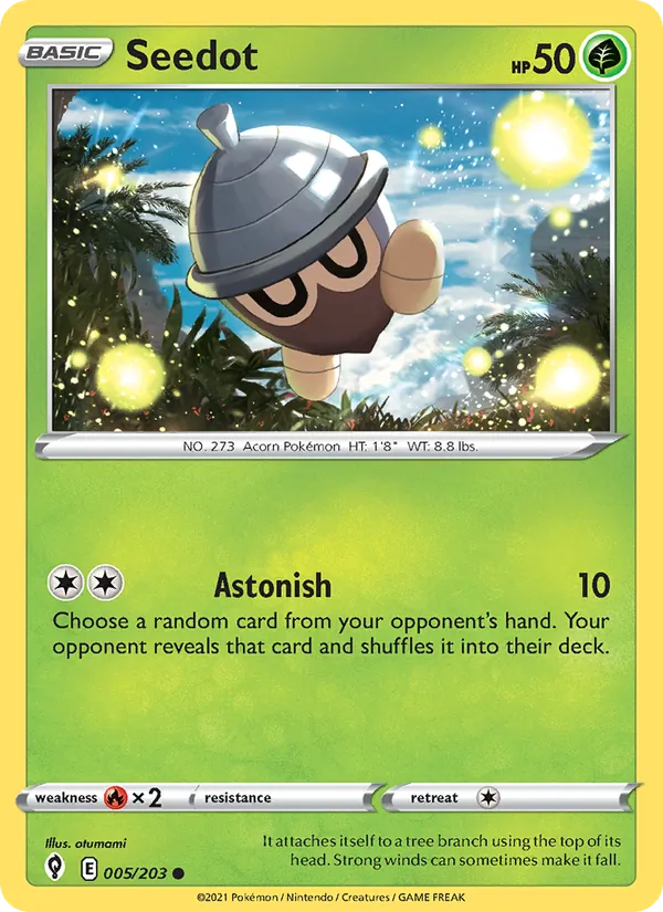 Seedot Reverse Holo 005/203 Evolving Skies Pokémon Card