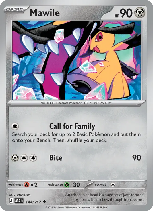 Mawile Reverse Holo 144/217 Ascended Heroes Pokémon Card
