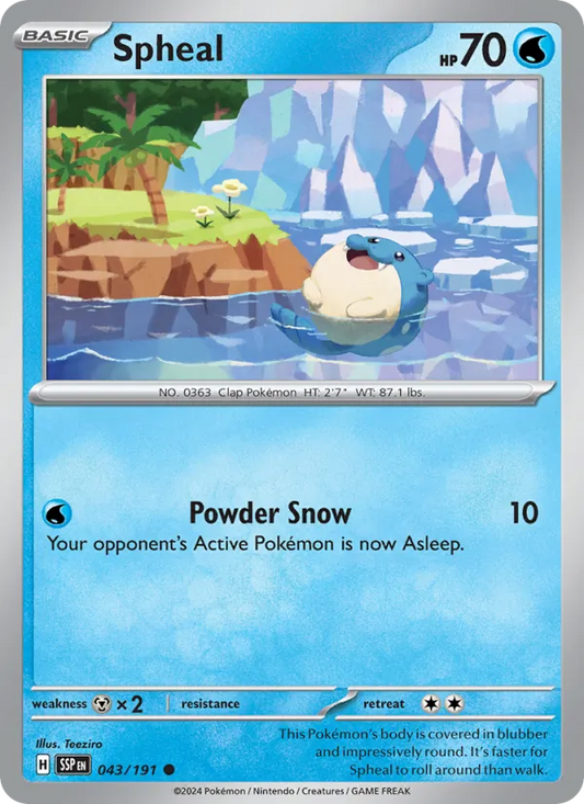 Spheal Normal 043/191 Surging Sparks Pokémon Card