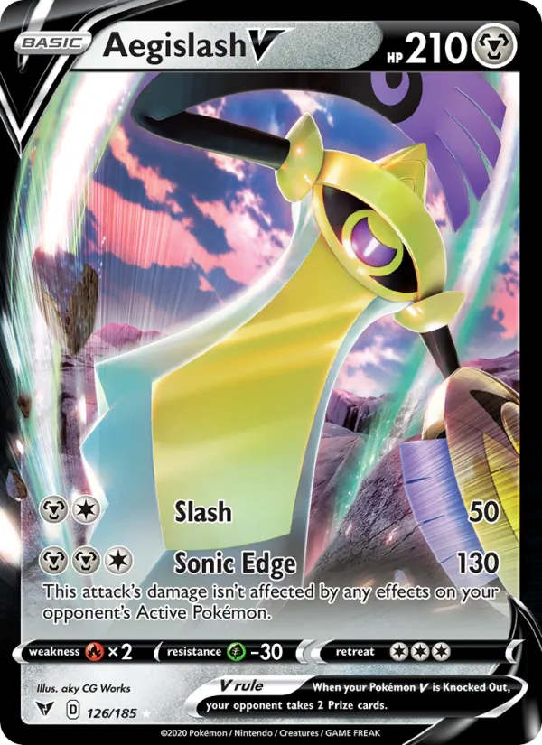 Aegislash V Holo 126/185 Vivid Voltage Pokémon Card