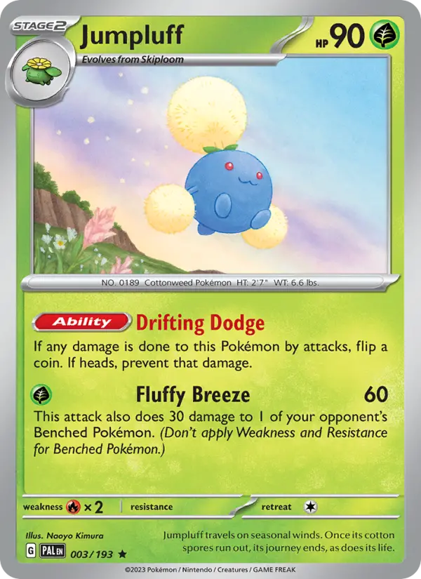 Jumpluff Holo 003/193 Paldea Evolved Pokémon Card