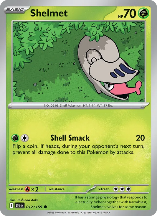 Shelmet Normal 012/159 Journey Together Pokémon Card