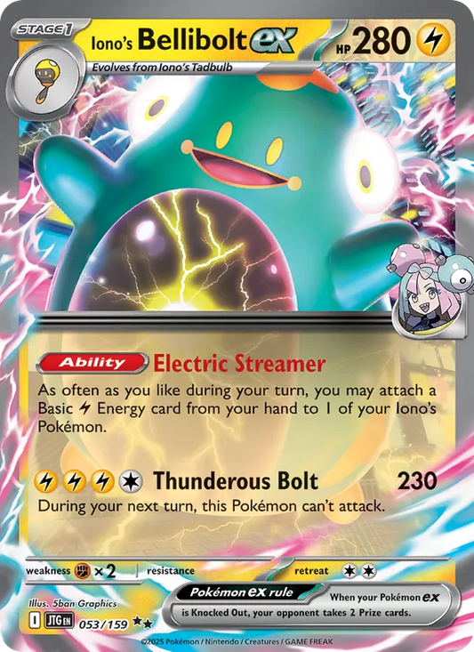 Iono's Bellibolt ex Holo 053/159 Journey Together Pokémon Card