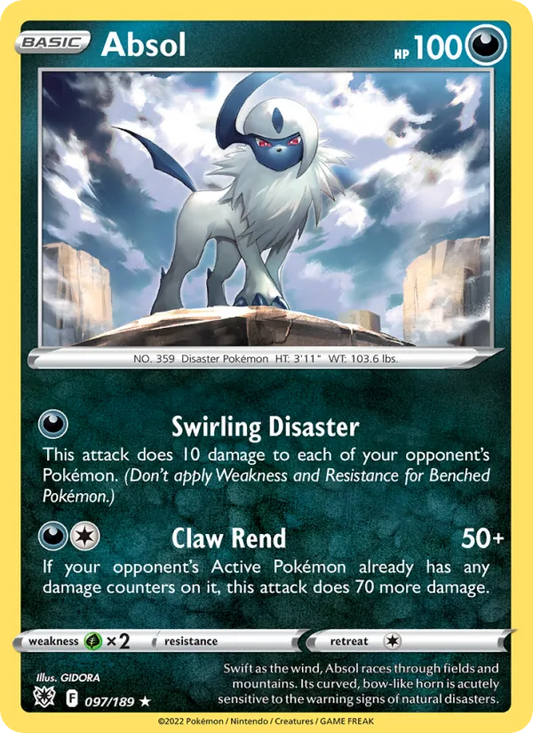 Absol Reverse Holo 097/189 Astral Radiance Pokémon Card