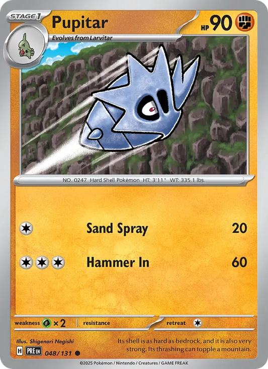 Pupitar Normal 048/131 Prismatic Evolutions Pokémon Card