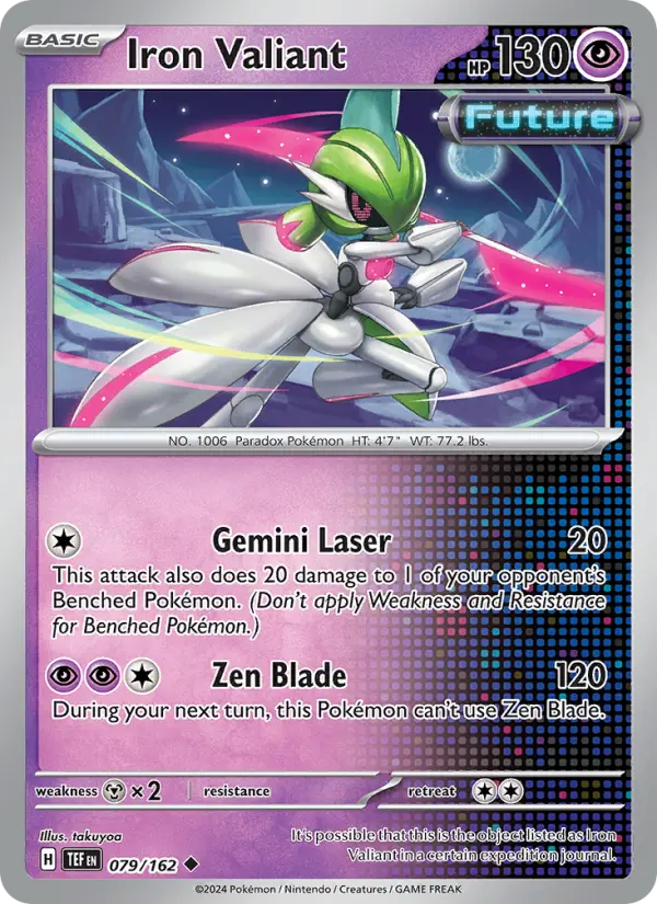 Iron Valiant Reverse Holo 079/162 Temporal Forces Pokémon Card