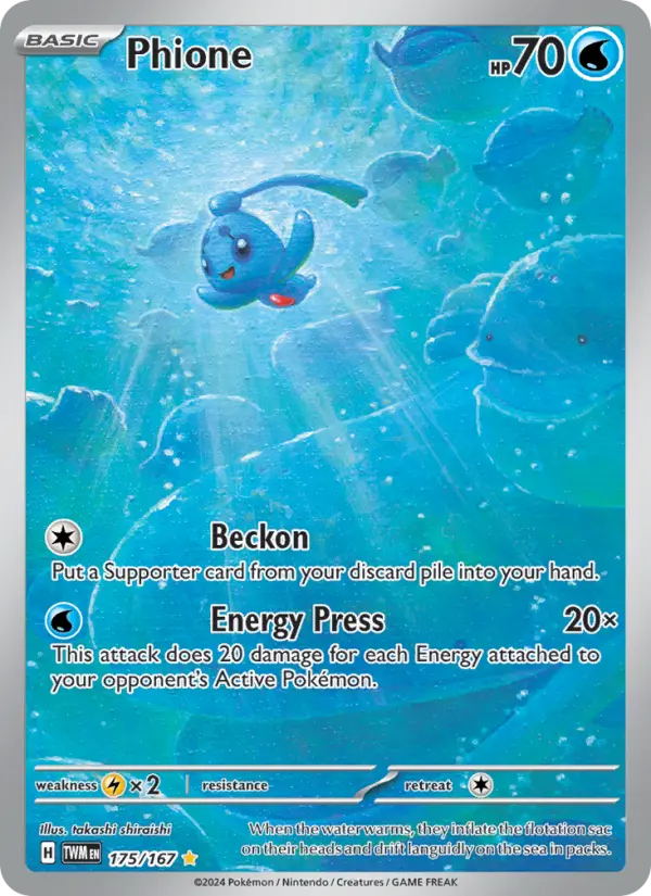 Phione Holo 175/167 Twilight Masquerade Pokémon Card