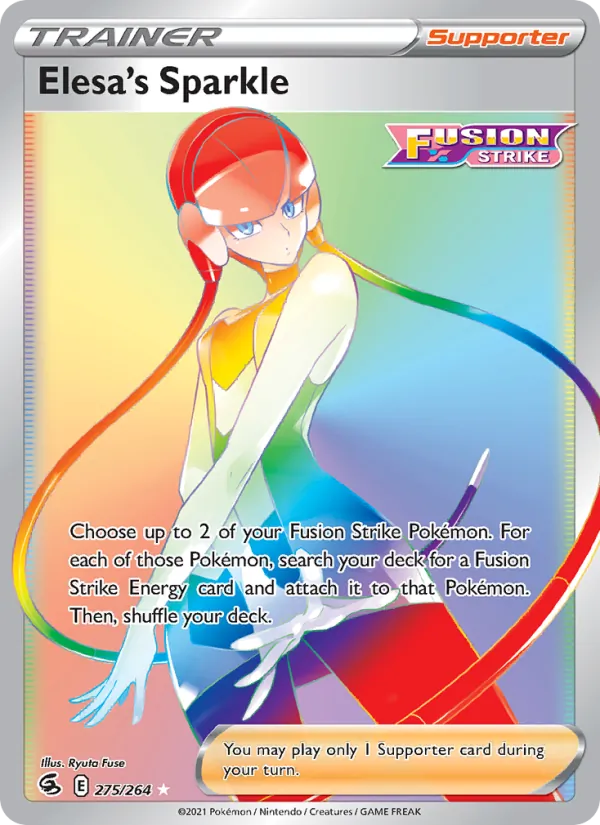Elesa's Sparkle Holo 275/264 Fusion Strike Pokémon Card