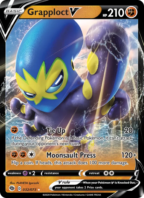 Grapploct V Holo 032/73 Champion's Path Pokémon Card