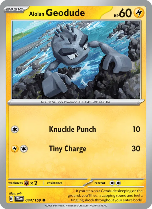 Alolan Geodude Normal 044/159 Journey Together Pokémon Card