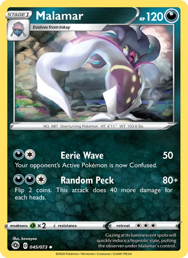 Malamar Reverse Holo 045/73 Champion's Path Pokémon Card