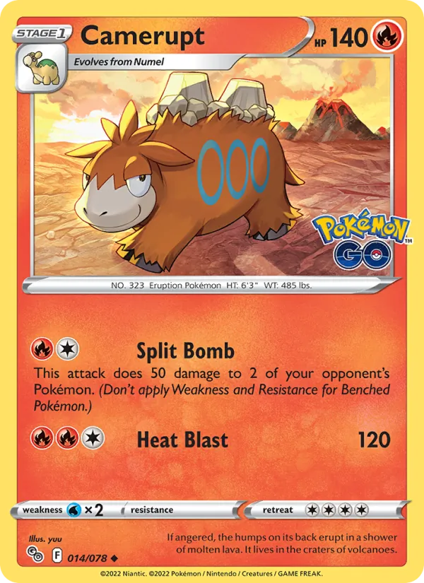 Camerupt Reverse Holo 014/78 Pokémon GO Pokémon Card
