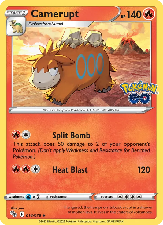 Camerupt Reverse Holo 014/78 Pokémon GO Pokémon Card