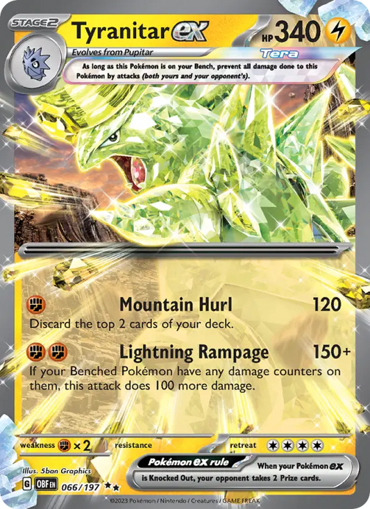 Tyranitar ex Holo 066/197 Obsidian Flames Pokémon Card