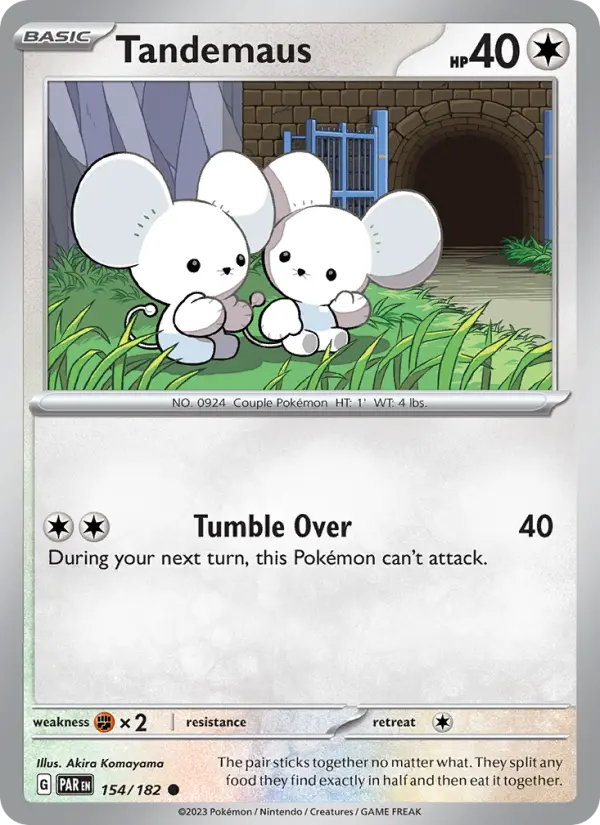 Tandemaus Reverse Holo 154/182 Paradox Rift Pokémon Card