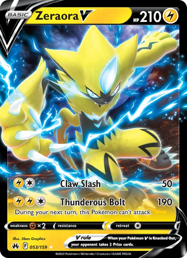 Zeraora V Holo 053/159 Crown Zenith Pokémon Card