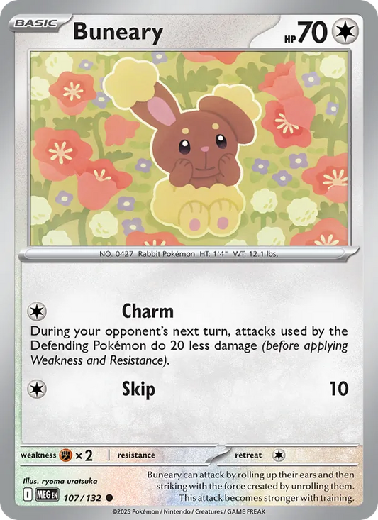 Buneary Normal 107/132 Mega Evolution Pokémon Card