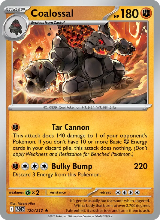 Coalossal Holo 120/217 Ascended Heroes Pokémon Card