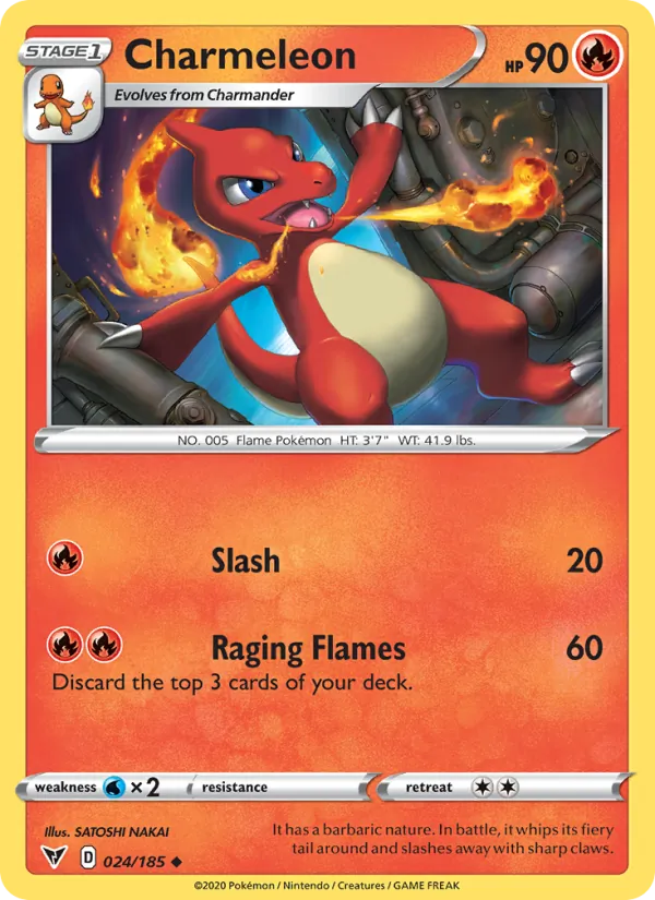 Charmeleon Reverse Holo 024/185 Vivid Voltage Pokémon Card