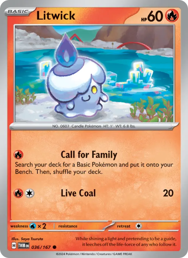 Litwick Reverse Holo 036/167 Twilight Masquerade Pokémon Card
