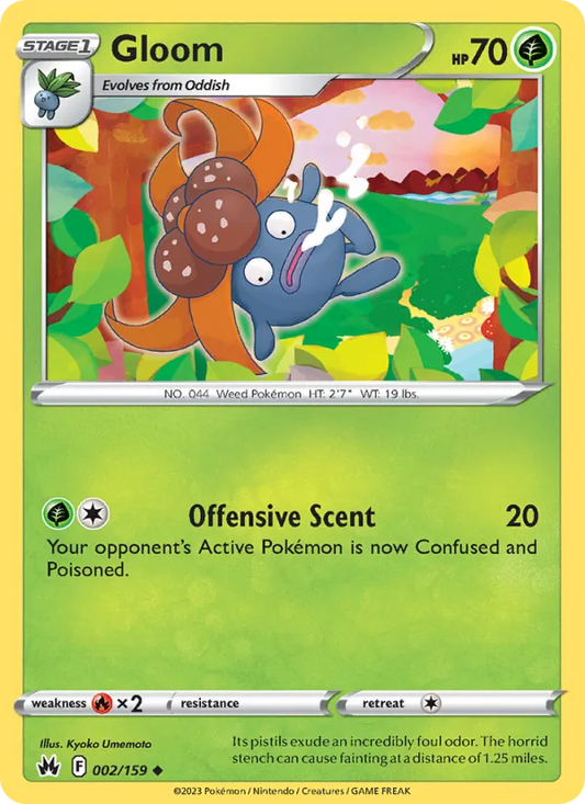Gloom Reverse Holo 002/159 Crown Zenith Pokémon Card