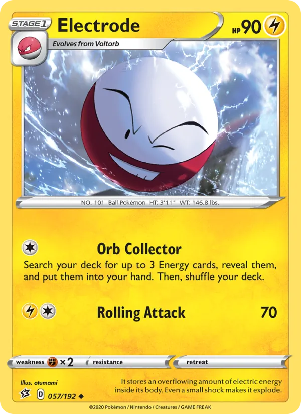 Electrode Reverse Holo 057/192 Rebel Clash Pokémon Card