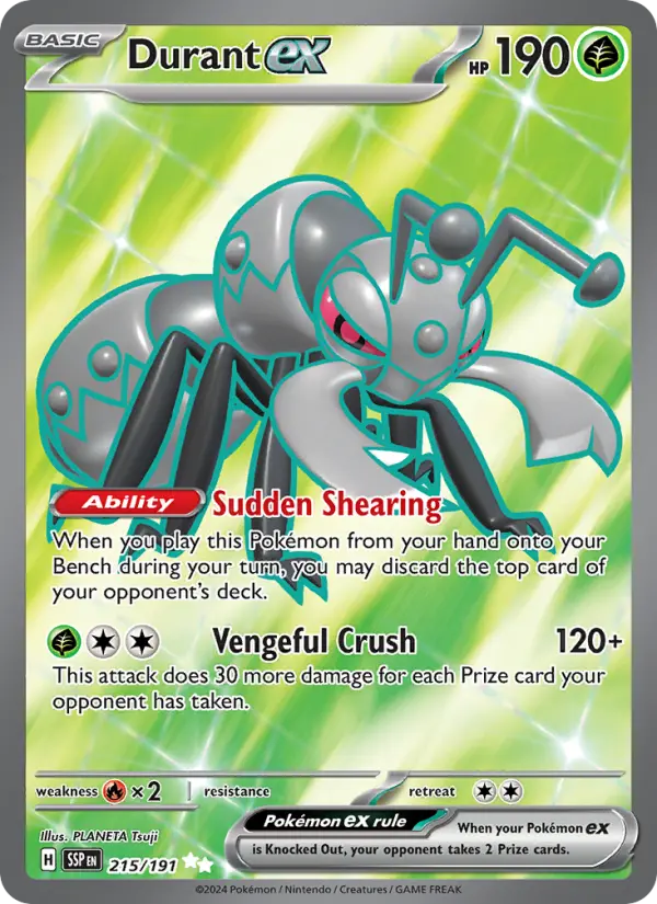 Durant ex Holo 215/191 Surging Sparks Pokémon Card