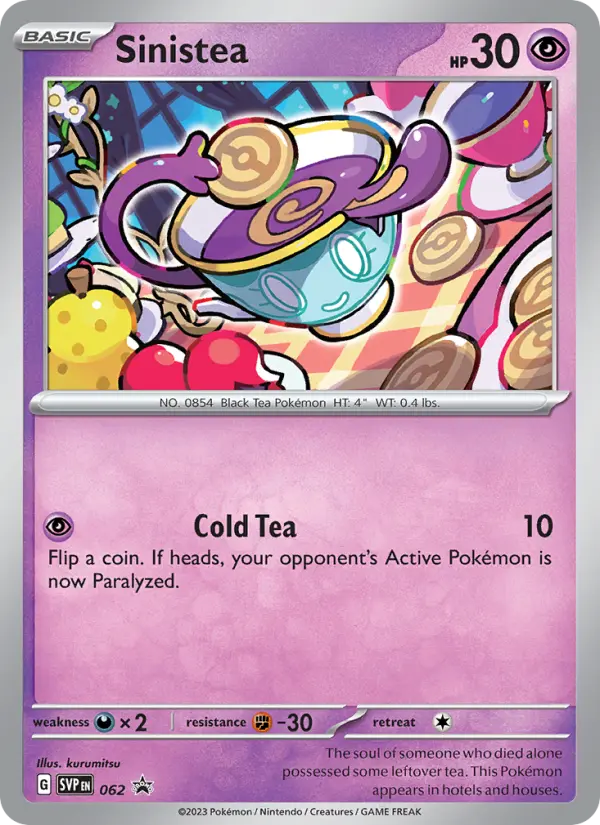 Sinistea Non-Foil 062/225 SVP Black Star Promos Pokémon Card