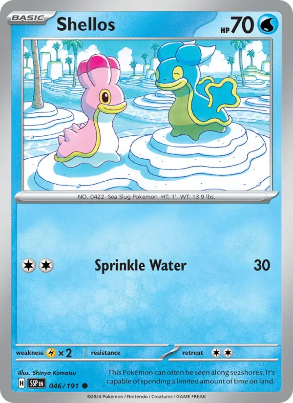 Shellos Reverse Holo 046/191 Surging Sparks Pokémon Card