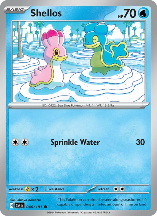 Shellos Reverse Holo 046/191 Surging Sparks Pokémon Card