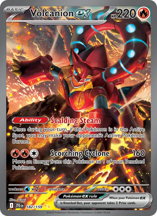 Volcanion ex Holo 182/159 Journey Together Pokémon Card