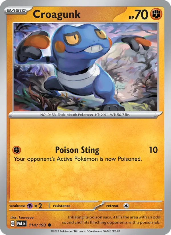 Croagunk Non-Foil 114/193 Paldea Evolved Pokémon Card