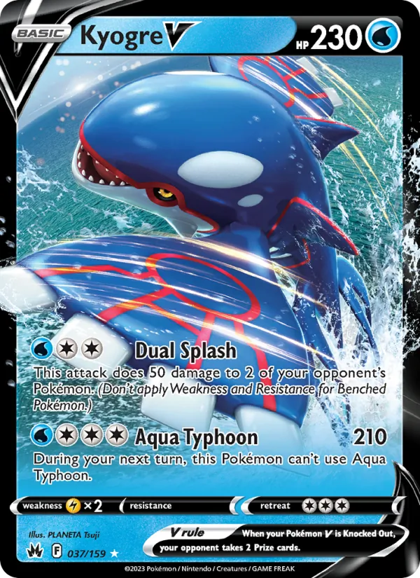 Kyogre V Holo 037/159 Crown Zenith Pokémon Card