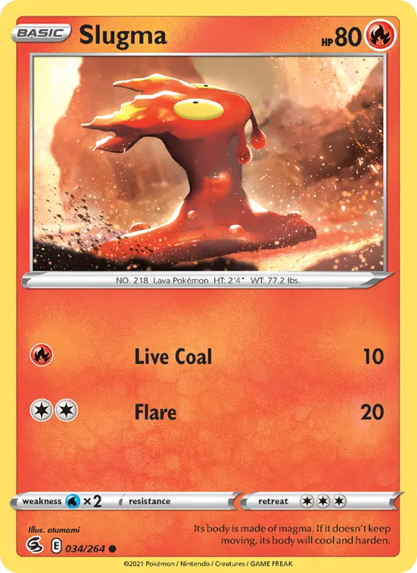 Slugma Reverse Holo 034/264 Fusion Strike Pokémon Card