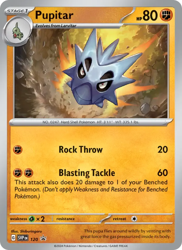 Pupitar Non-Foil 120/225 SVP Black Star Promos Pokémon Card