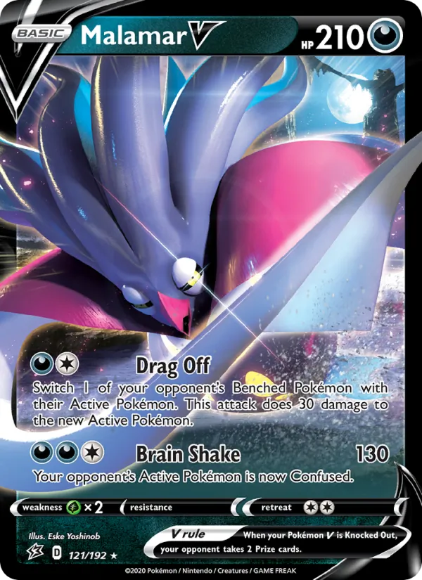 Malamar V Holo 121/192 Rebel Clash Pokémon Card