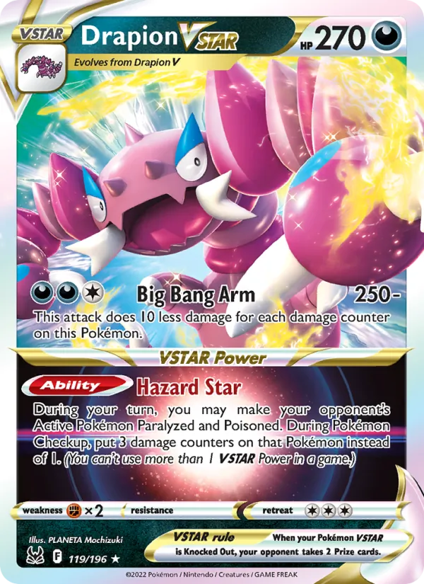 Drapion VSTAR Holo 119/196 Lost Origin Pokémon Card
